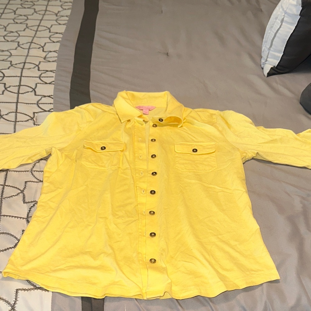 Excellent Condition Lily Pulitzer yellow 3/4 sleeve top size medium